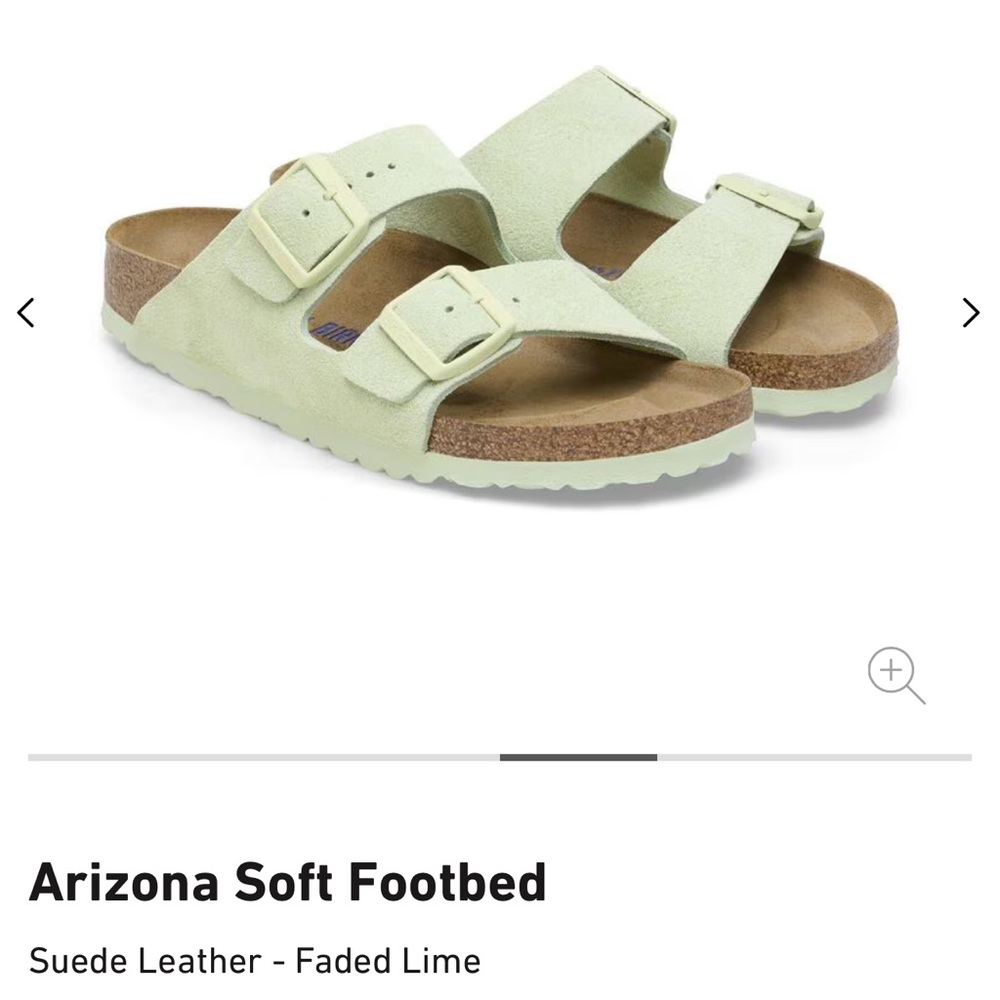 Birkenstock Arizona Soft Footbed Sandals in Light Green Suede - Picture 4 of 11